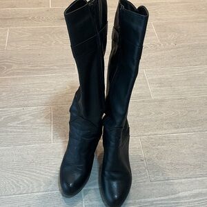 Umberto Raffini Elegant Black Leather Tall Women's Boots Sz 38 EU US (7.5-8)